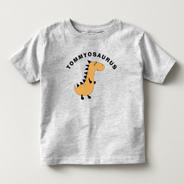 Niedlich Kinder hinzufügen Name Dinosaur Geschenk  Kleinkind T-shirt (Vorderseite)
