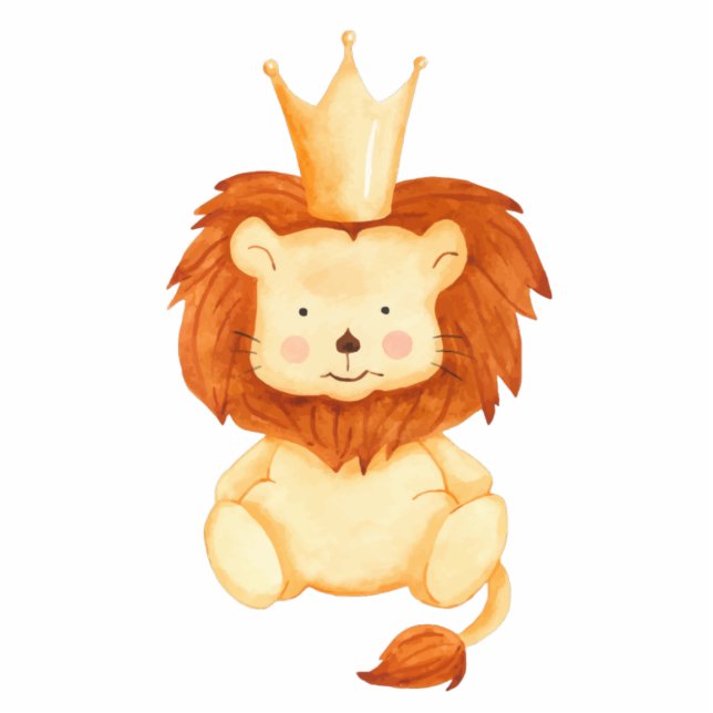 Niedlich King Lion Boy Babydusche Topper Freistehende Fotoskulptur (Vorne)