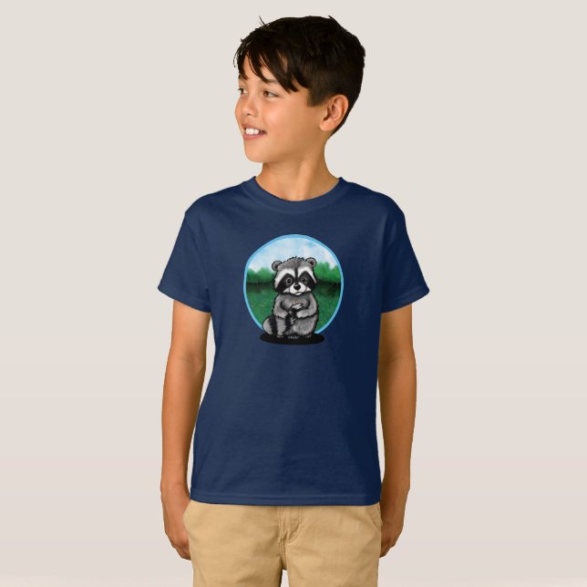 Niedlich KiniArt Raccoon T - Shirt (Vorne ganz)