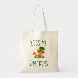 Niedlich Kiss Me I'm Irish Cat Lover Tote Bag Tragetasche
