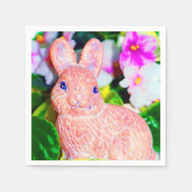 Niedlich Kitschy Bunny Rabbit Serviette (Vorderseite)