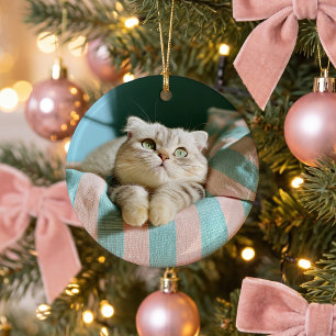 Niedlich Kitten 2 Foto Runde Keramik Ornament