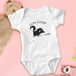 Niedlich Kitten Black Cat Girl Name Baby Bodysuit Strampler