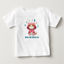 Niedlich Kitten Blick in den Rainy Sky Baby T-shirt