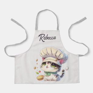Niedlich Kitten Cat Koch Illustration Personalisie Schürze