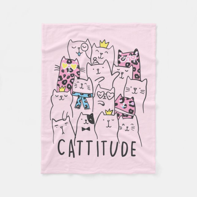 Niedlich Kitten Cattitude | Cat Lovers Gift Fleecedecke (Vorderseite)
