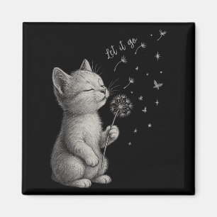 Niedlich Kitten Dandelion Blume Katze Gelassen Go Magnet