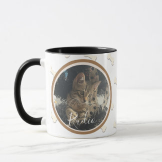 Niedlich Kitten Dog Pet Foto Knochenmuster Name Tasse