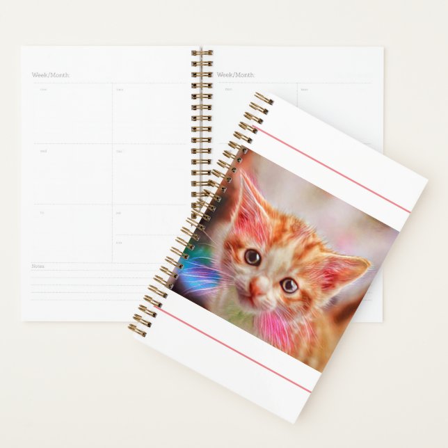 Niedlich Kitten Face Ginger Cat Sketch Planer (Anzeige)