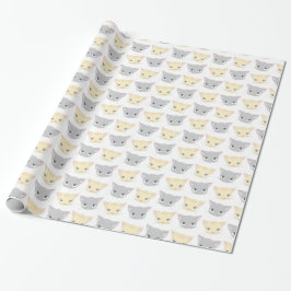 Niedlich Kitten Face Pattern Chat Lover Geschenkpapier