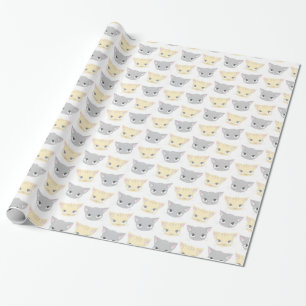 Niedlich Kitten Face Pattern Chat Lover Geschenkpapier