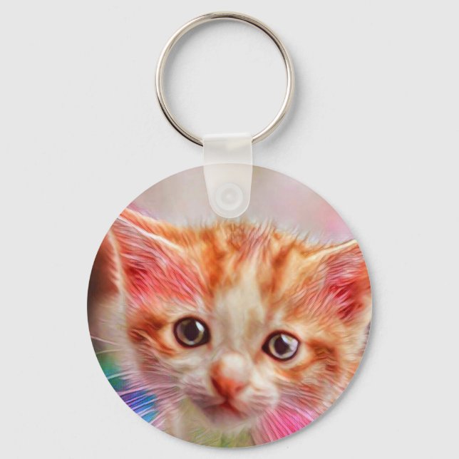 Niedlich Kitten Face Schlüsselanhänger (Vorderseite)