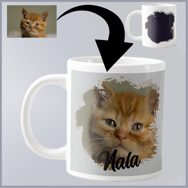 Niedlich Kitten Foto Cat Lover Grunge Spezielle Ta Jumbo-Tasse (Von Creator hochgeladen)