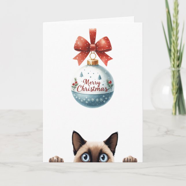 Niedlich Kitten Funny Cat Weihnachten Karte (Vorderseite)