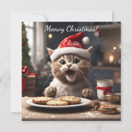 Niedlich Kitten Funny Santa Cat Weihnachten