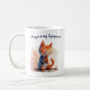 Niedlich Kitten Gebet ist meine Supermacht Kaffeetasse