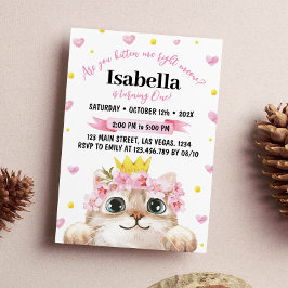 Niedlich Kitten Geburtstag Einladung Katze Party