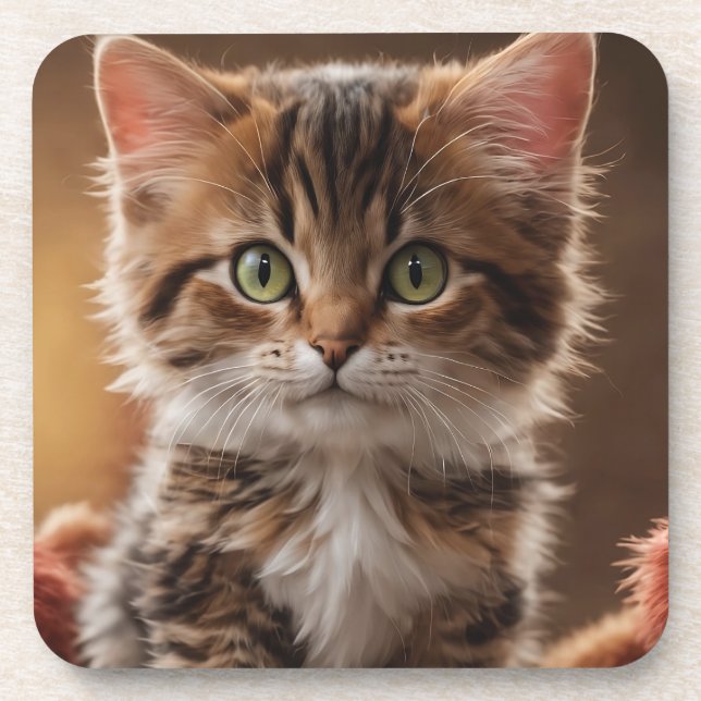 Niedlich Kitten Getränkeuntersetzer (Vorderseite)