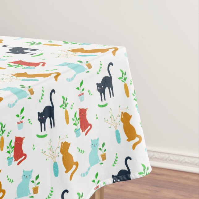 Niedlich Kitten Greenery Adventure Tischdecke (Beispiel)