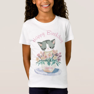 Niedlich Kitten   Happy Birthday Daughter White T-Shirt