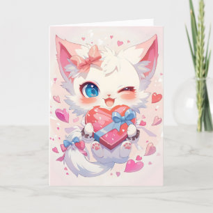 Niedlich Kitten Heart Liebe Feiertagskarte
