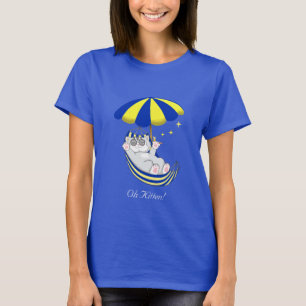 Niedlich Kitten in Blue & Yellow Hammock T - Shirt