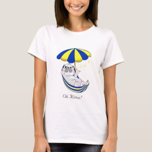 Niedlich Kitten in Blue & Yellow Hammock T-Shirt