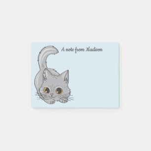 Niedlich Kitten individuelle Name und Farbnotizen Post-it Klebezettel