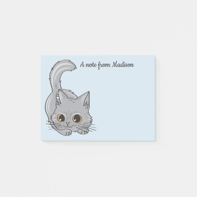 Niedlich Kitten individuelle Name und Farbnotizen Post-it Klebezettel (Vorderseite)