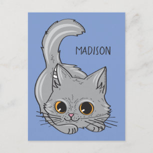 Niedlich Kitten individuelle Name und Farbpostkart Postkarte