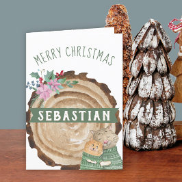 Niedlich Kitten Katzen Rustikale Frohe Weihnachten