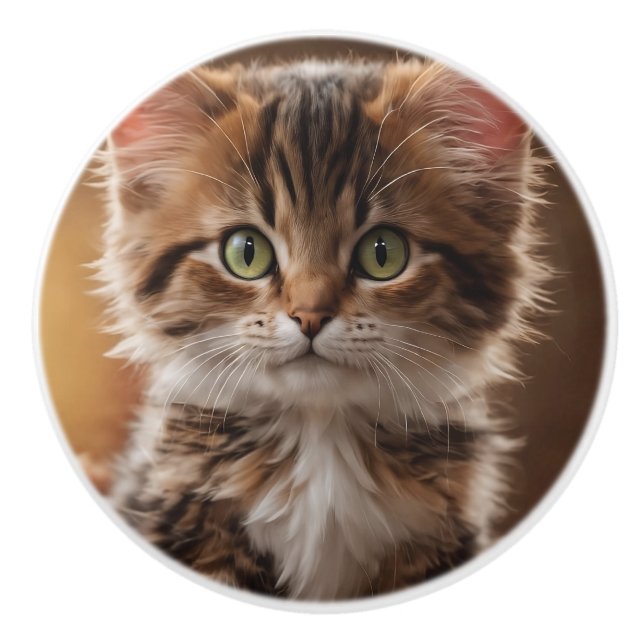 Niedlich Kitten Keramikknauf (Vorderseite)