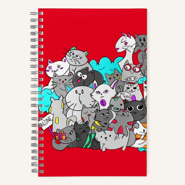 Niedlich Kitten Mashup Notizbuch (Vorderseite)