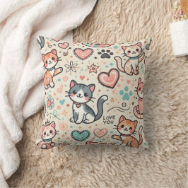 Niedlich-Kitten-Muster Kissen