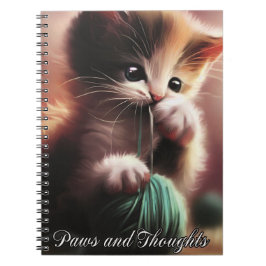 Niedlich Kitten - Paws and Threads Notebook Journa Notizblock