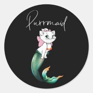 Niedlich Kitten Purrmaid - Fun Mermaid Cat Design Runder Aufkleber