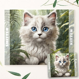 Niedlich Kitten Ragdoll Cat Jungle Pflanze Individ