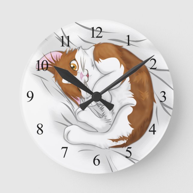 Niedlich Kitten Runde Wanduhr (Vorderseite)