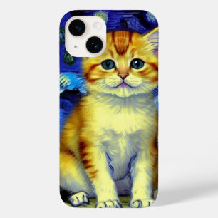 Niedlich Kitten Starry Night Van Gogh Case-Mate iPhone 14 Hülle
