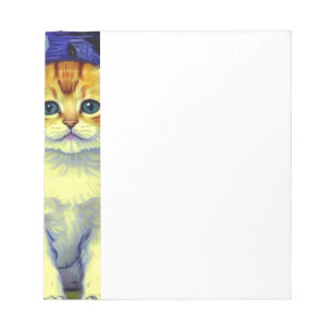 Niedlich Kitten Starry Night Van Gogh Notizblock