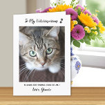 Niedlich Kitten Veterinary Pet Care Cat Pet Foto Dankeskarte<br><div class="desc">"Danke" an Ihren wunderbaren Tierarzt mit einer niedlichen personalisierten Haustier-Fotokarte von der Katze! "Mein Tierarzt... Danke, dass du dich um mich gekümmert hast!" Personalisieren Sie mit dem Katzenhund oder dem Namen des Haustieres und dem Lieblings-Foto. Personalisieren Sie die Innenseite mit Ihrer speziellen Nachricht oder löschen Sie, um Handschrift. COPYRIGHT ©...</div>