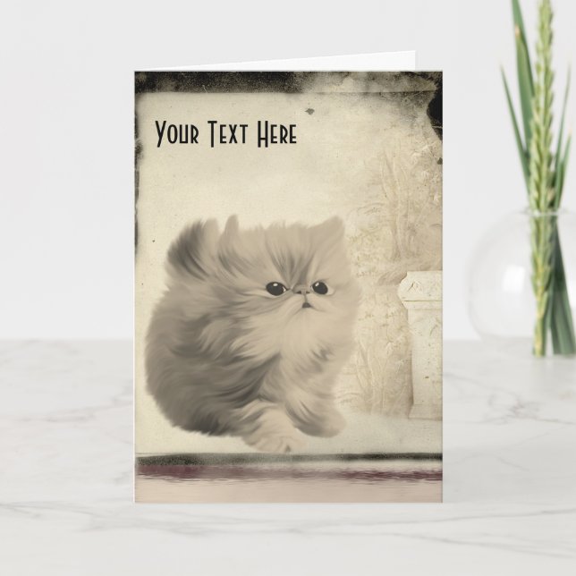 Niedlich Kitten Vintag Look Tierfotokarte Karte (Vorderseite)
