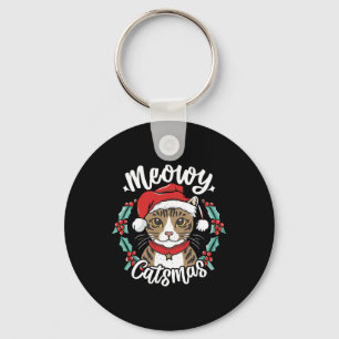 Niedlich Kitten Weihnachts-Weihnachtsmannmütze Meo Schlüsselanhänger