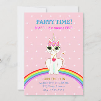 Niedlich Kitticorn Geburtstagsparty Einladung