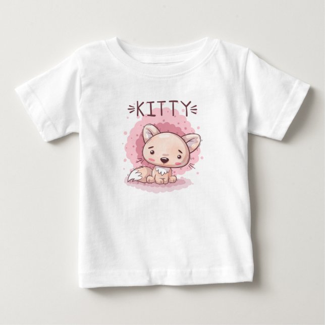 Niedlich Kitty Baby T - Shirt (Vorderseite)