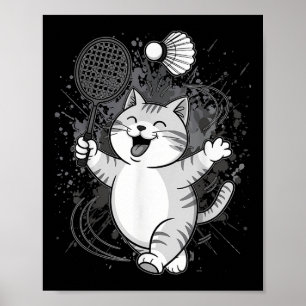 Niedlich Kitty Badminton Player Shuttle Poster