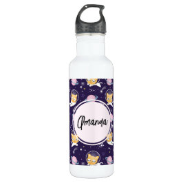 Niedlich Kitty Cat Astronauten Muster Edelstahlflasche