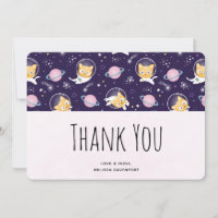 Niedlich Kitty Cat Astronauten Muster Vielen Dank
