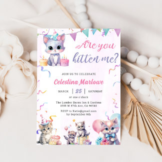 Niedlich Kitty Cat Baby Dusche Party Einladung
