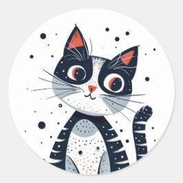 Niedlich Kitty Cat Baby Dusche Runder Aufkleber